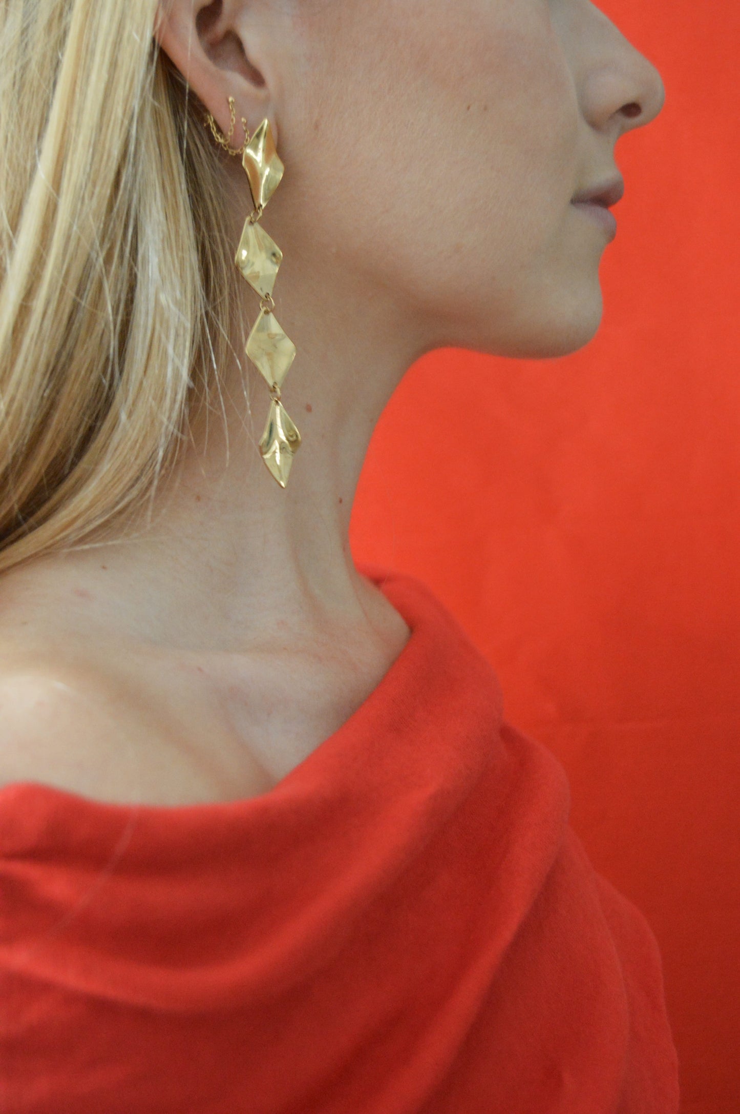 Pendientes largos rombos