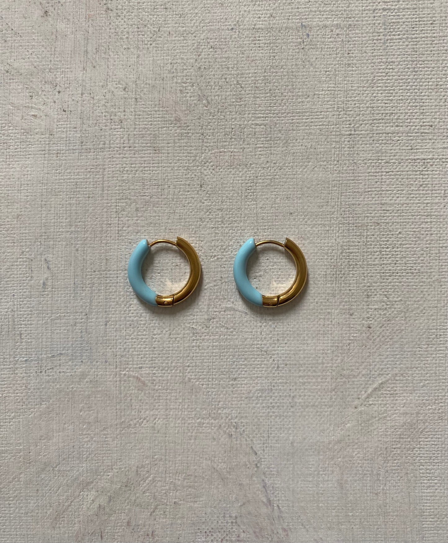 Pendientes aro mini azul