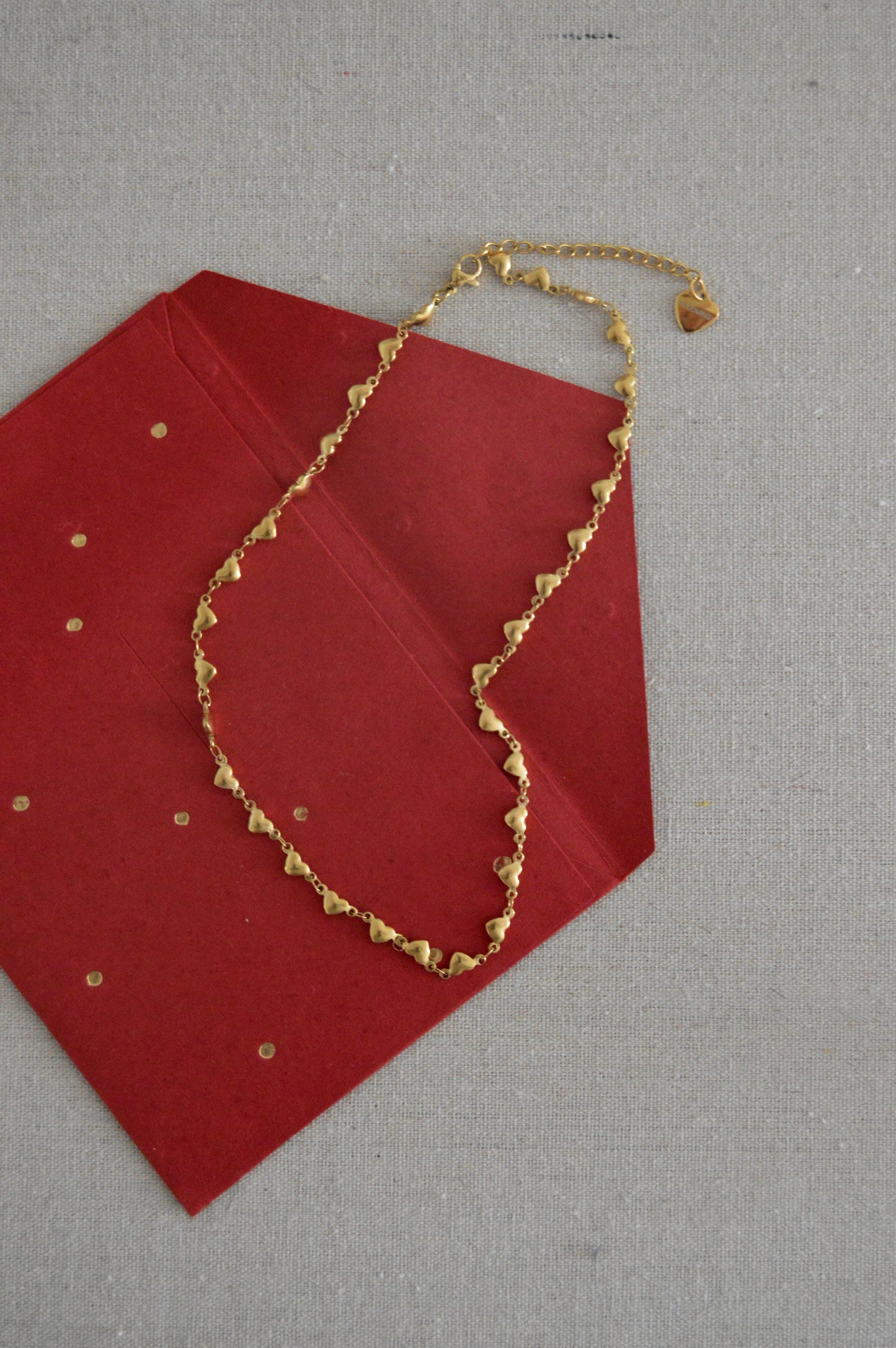 Collar cadena corazones