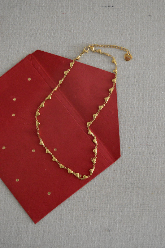 Collar cadena corazones