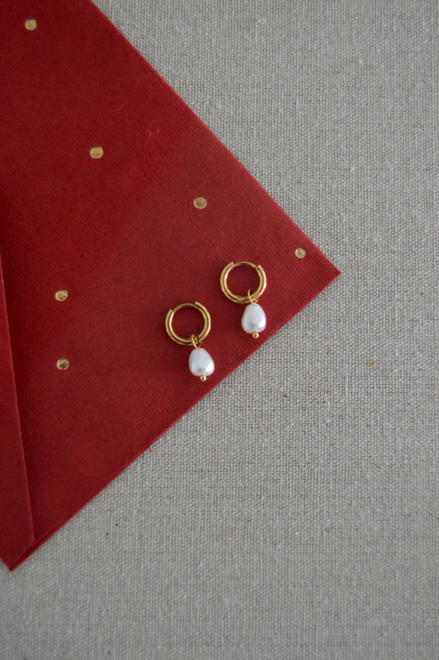 Pendientes aro mini con perla