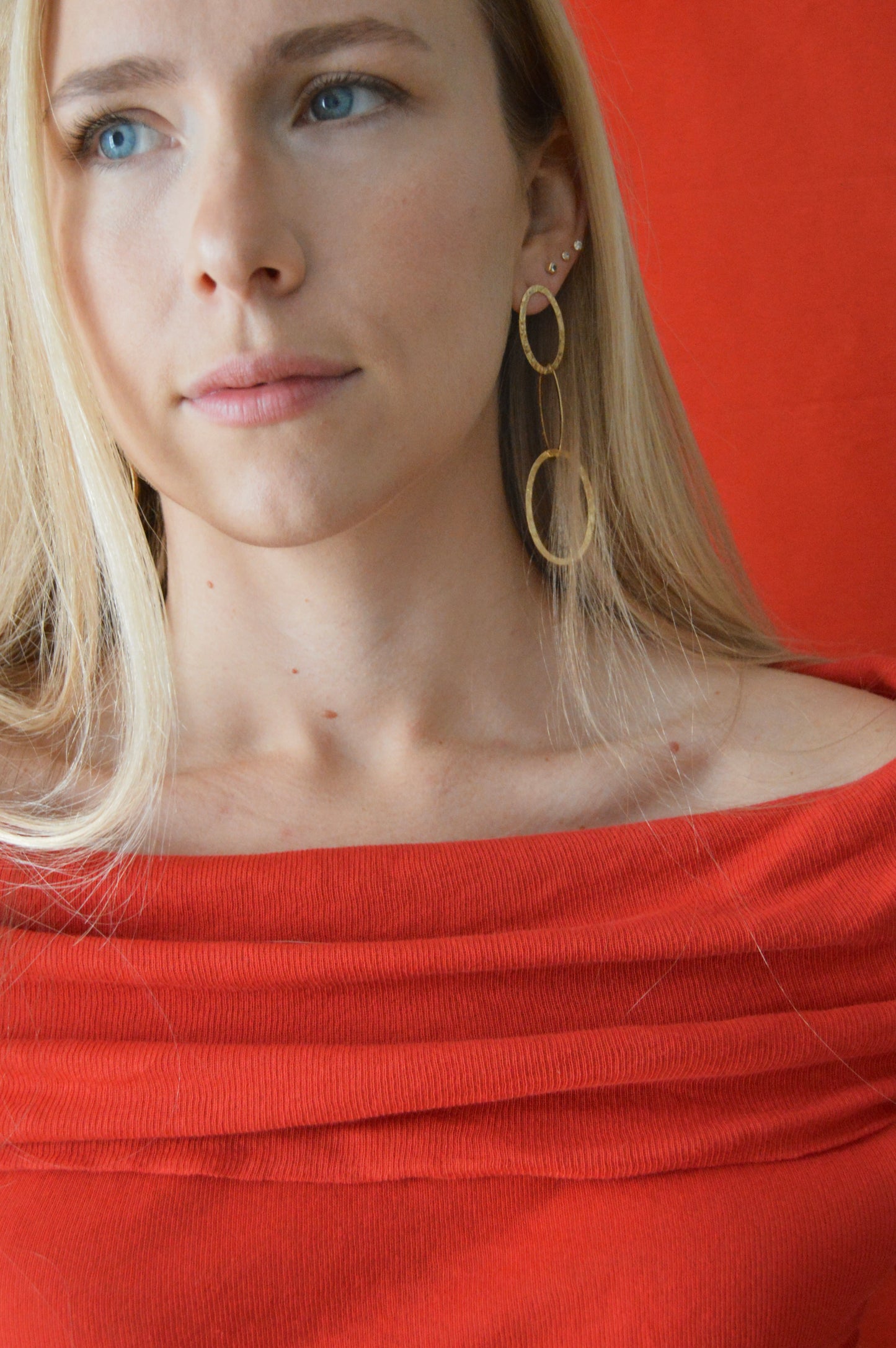 Pendientes largos ovalados