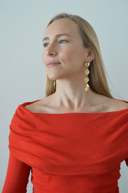 Pendientes largos rombos