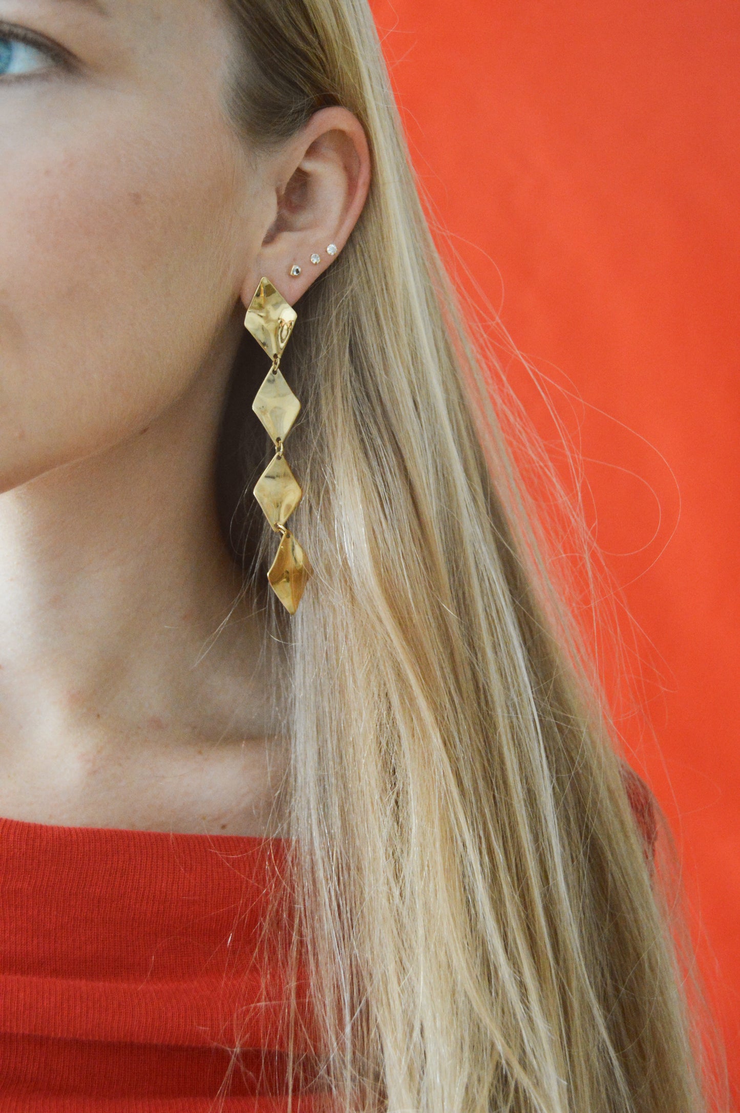 Pendientes largos rombos