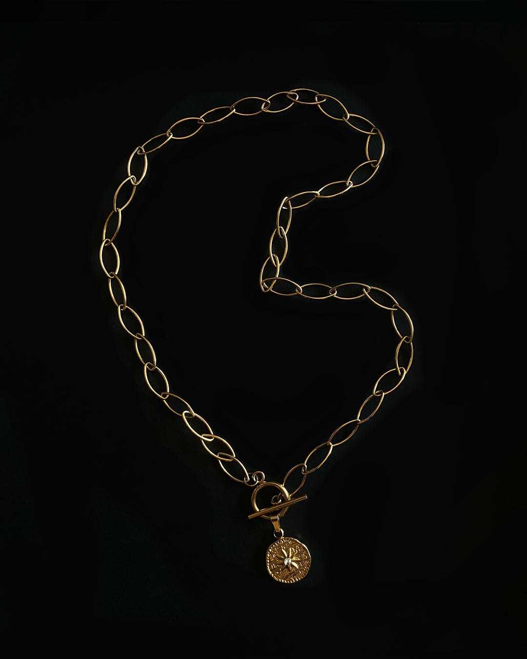 Collar cadena larga con medalla