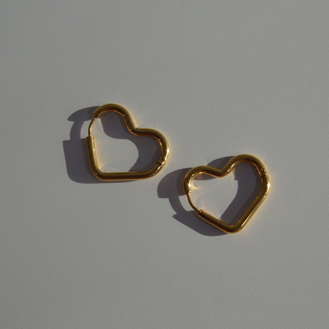 Pendientes heart dorado